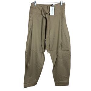 Divine Heritage Medium Revolve Tapered Straight Leg Tan Khaki Color Tie Waist